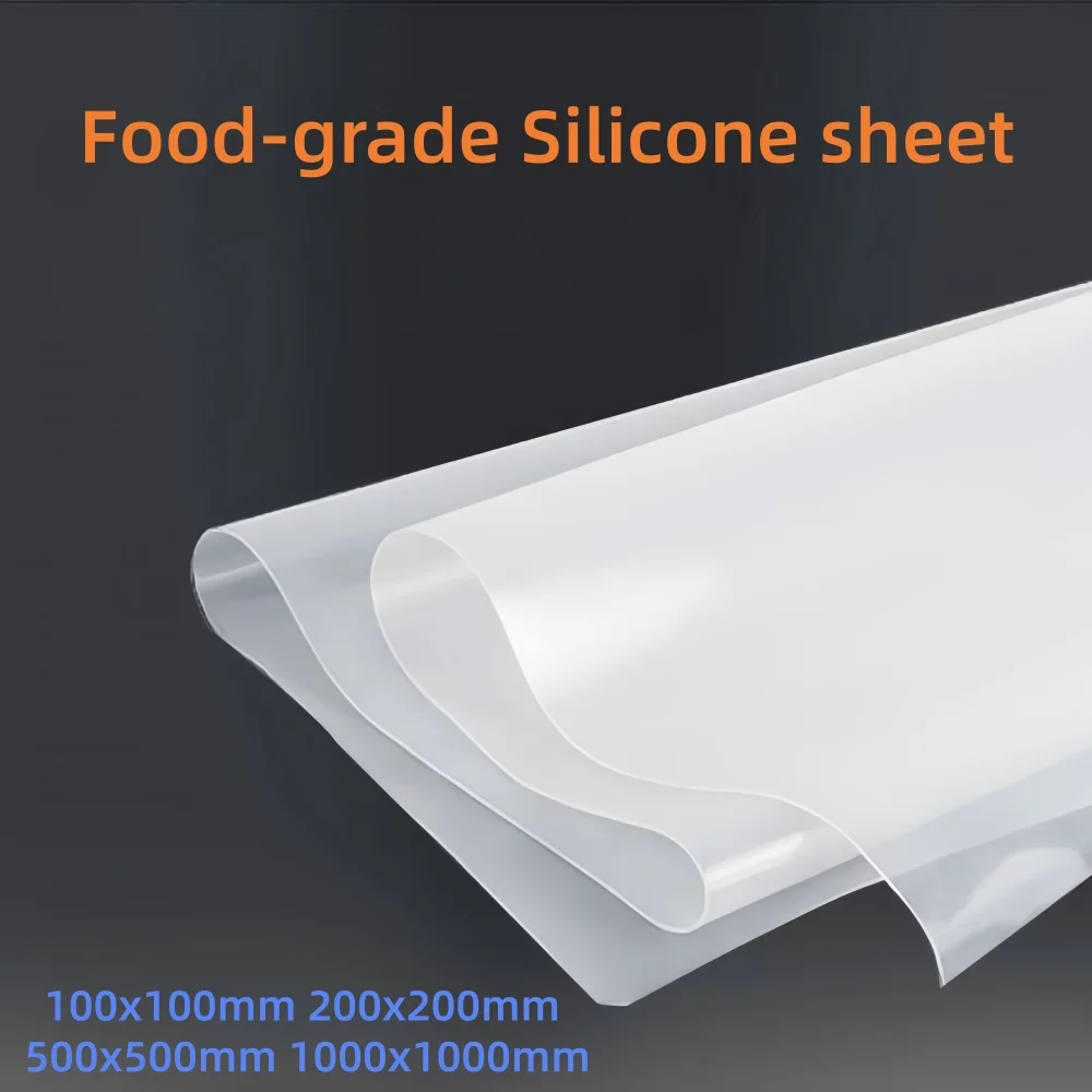 1Pcs Durable Food-Grade White Silicone Sheet, High Temp Resistant Silica Gel Plate for Gaskets Seals & Processing Multiple Sizes