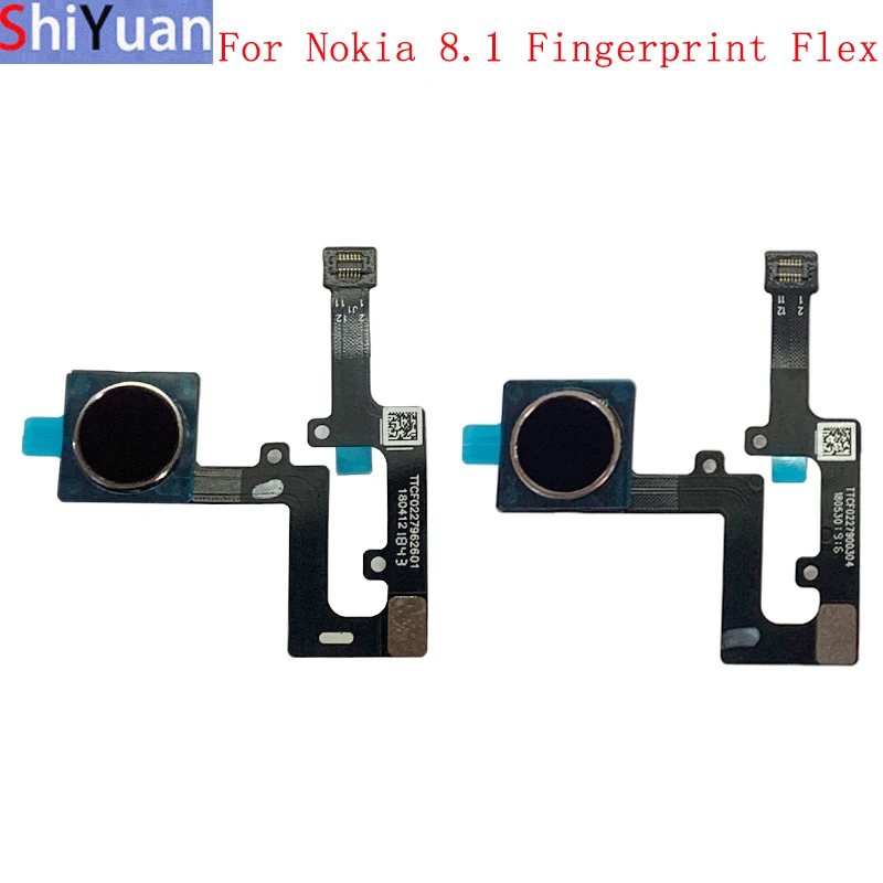 Fingerprint Sensor Home Button Flex Cable Ribbon For Nokia 8.1 X7 Power Key Touch Sensor Flex Replacement Parts