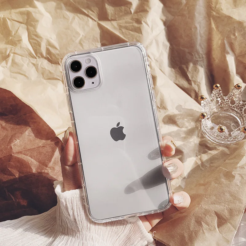 2023 Mini custodia per telefono antiurto trasparente solida semplice per iPhone 12 13 14 11 Pro Max X Xr Xs Max 7 8 Puls SE TPU Cover
