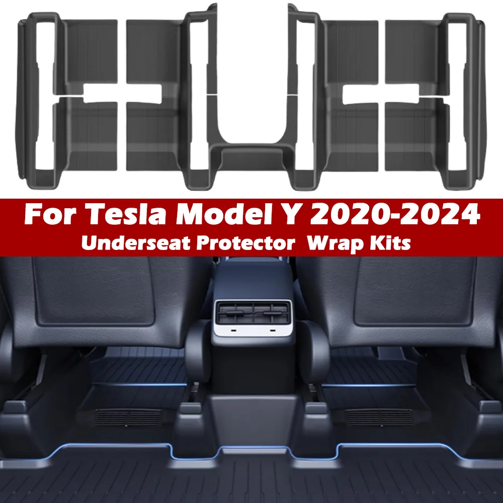 For Tesla Model Y 2020-2024 Under Seat Corner Guard, Front Rear Console Seat Track Scratch-Resistant Anti-Kick Accessories