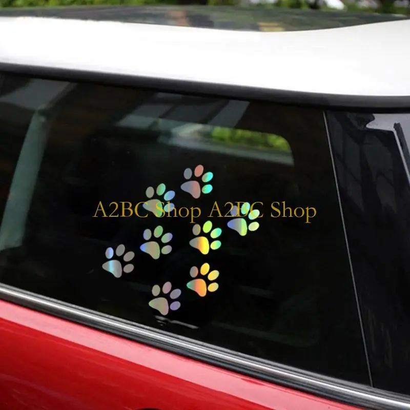 A2BC Multipurpose Cats Paws Prints Decal Pack Decorative Suitable for Cars Motorcycles & Electronic Devices In Vibrant Color