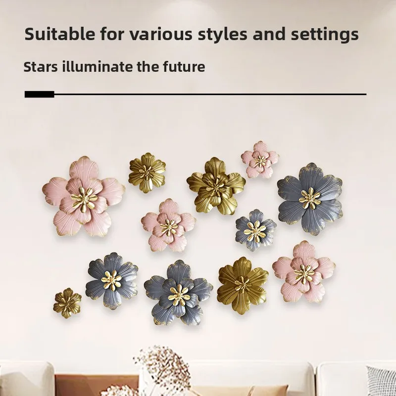 

Metal 3D Flower Wall Hanging DIY Wall Decor for Living Room Bedroom TV Wall Single Small Wall Decoration