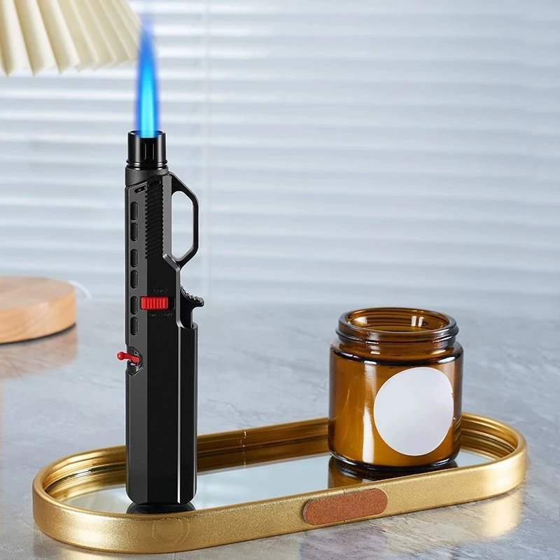 

Pen Style Straight Forward Windproof Blue Flame Turbine Torch Lighter, Compact and Portable Kitchen BBQ Outdoor Ignition Tool