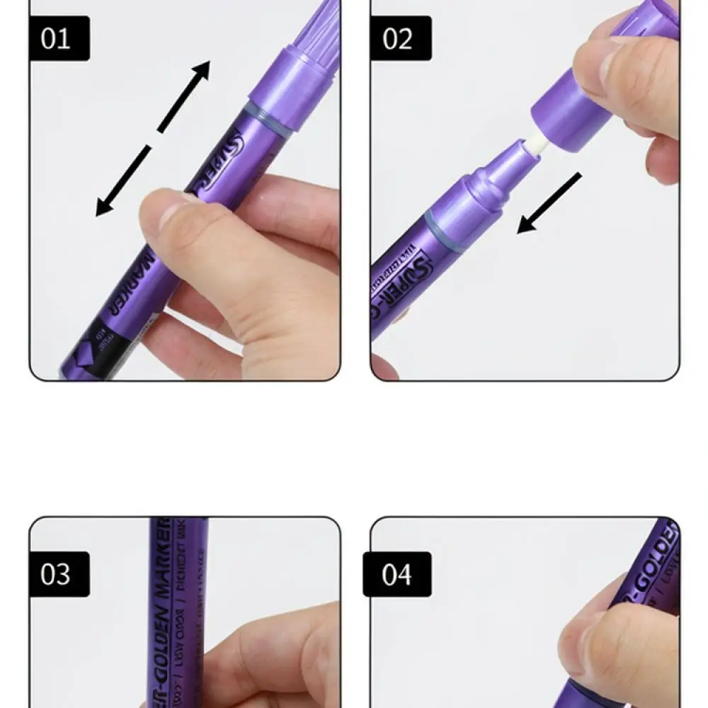 Premium Acrylic Metallic Paint Pens For Model Kit Hand Painted Details Art Sketching Supplies Plastic Wood Surfaces
