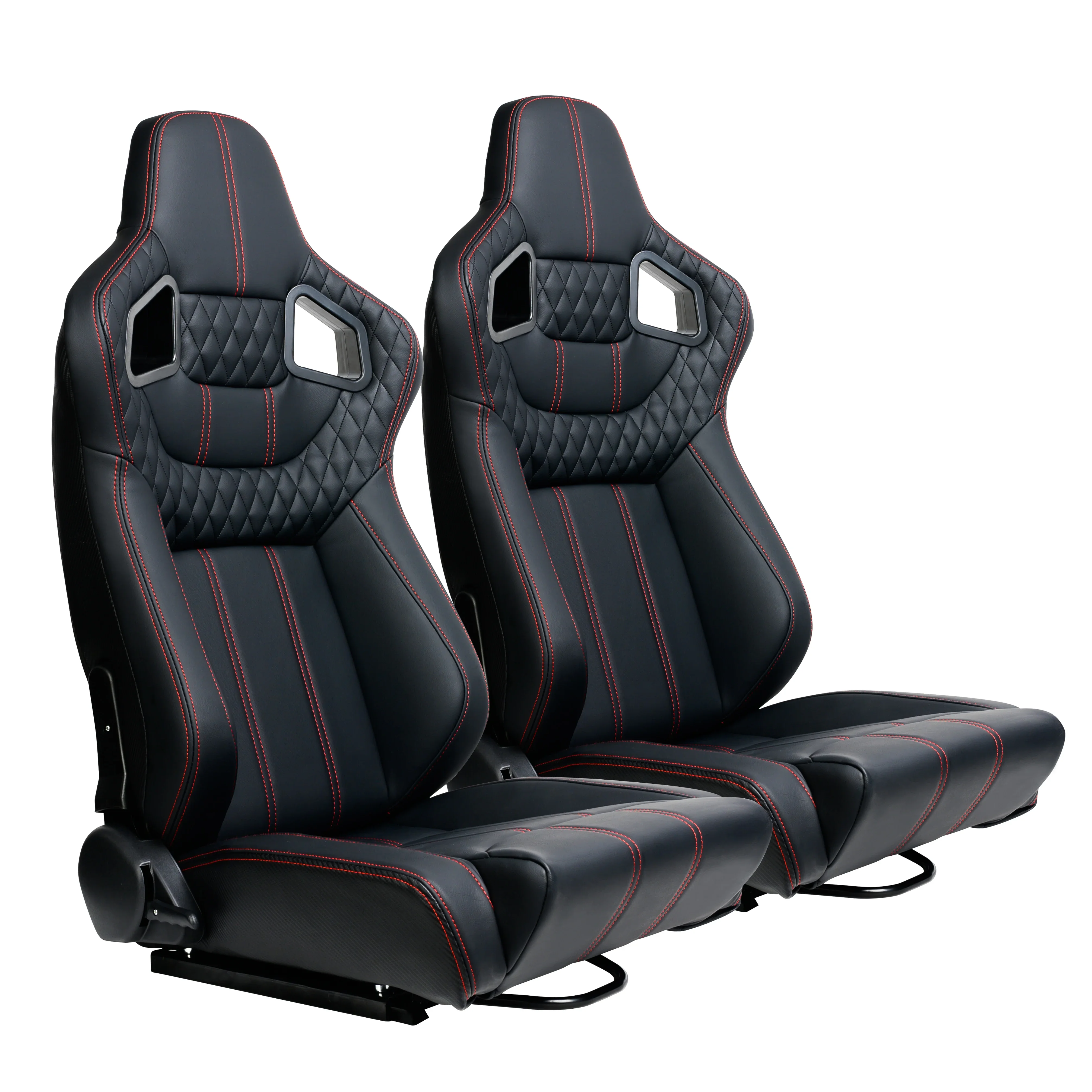 -for 9005 Black High Quality Leather Car Vehicle Sport Adjustable Bucket SIM Racing Car Seats view 2