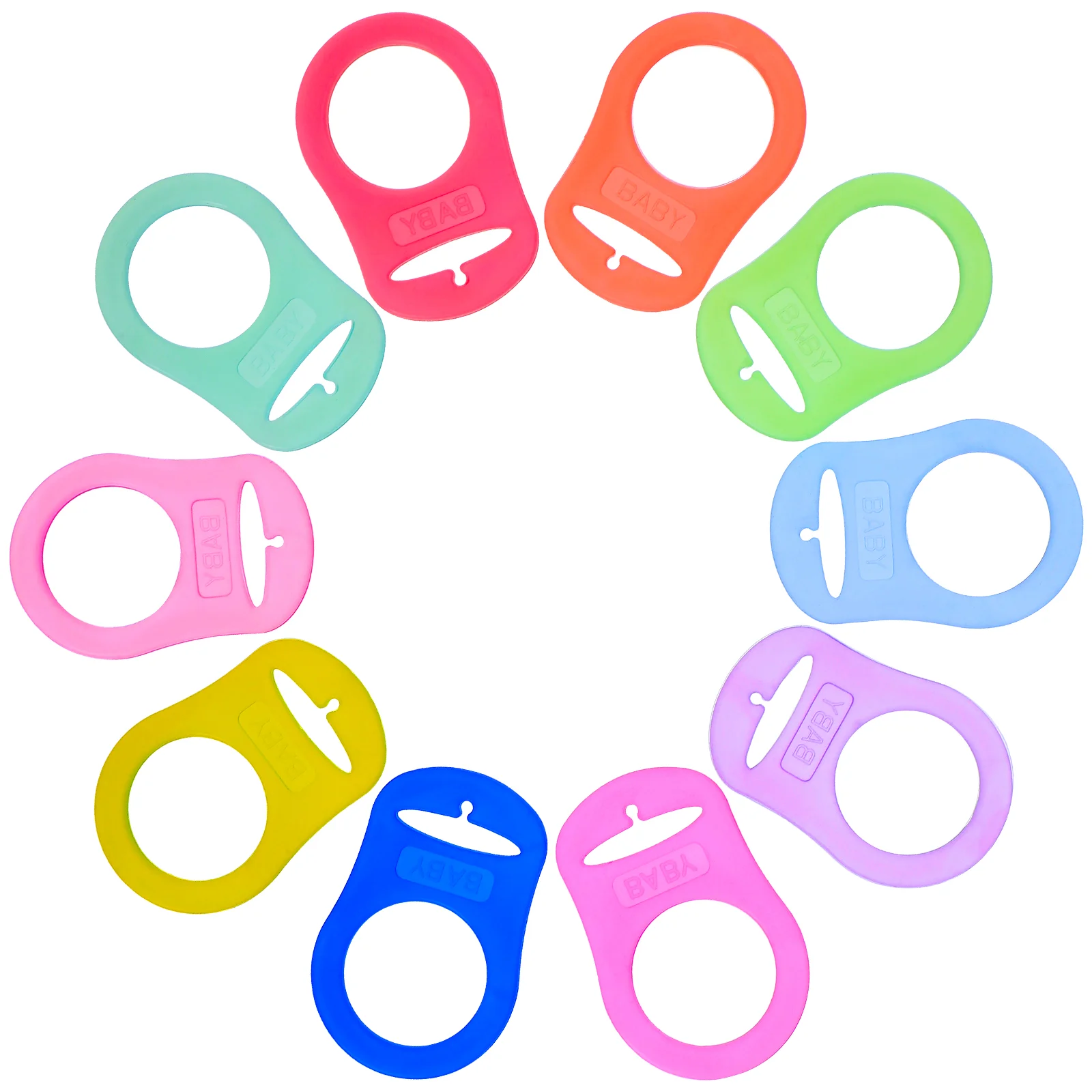 10 Pcs Silicone Gasket Baby Pacifier Adapter Rings Pacifiers Ribbon Clip Silica Gel Leash Strap Adapters