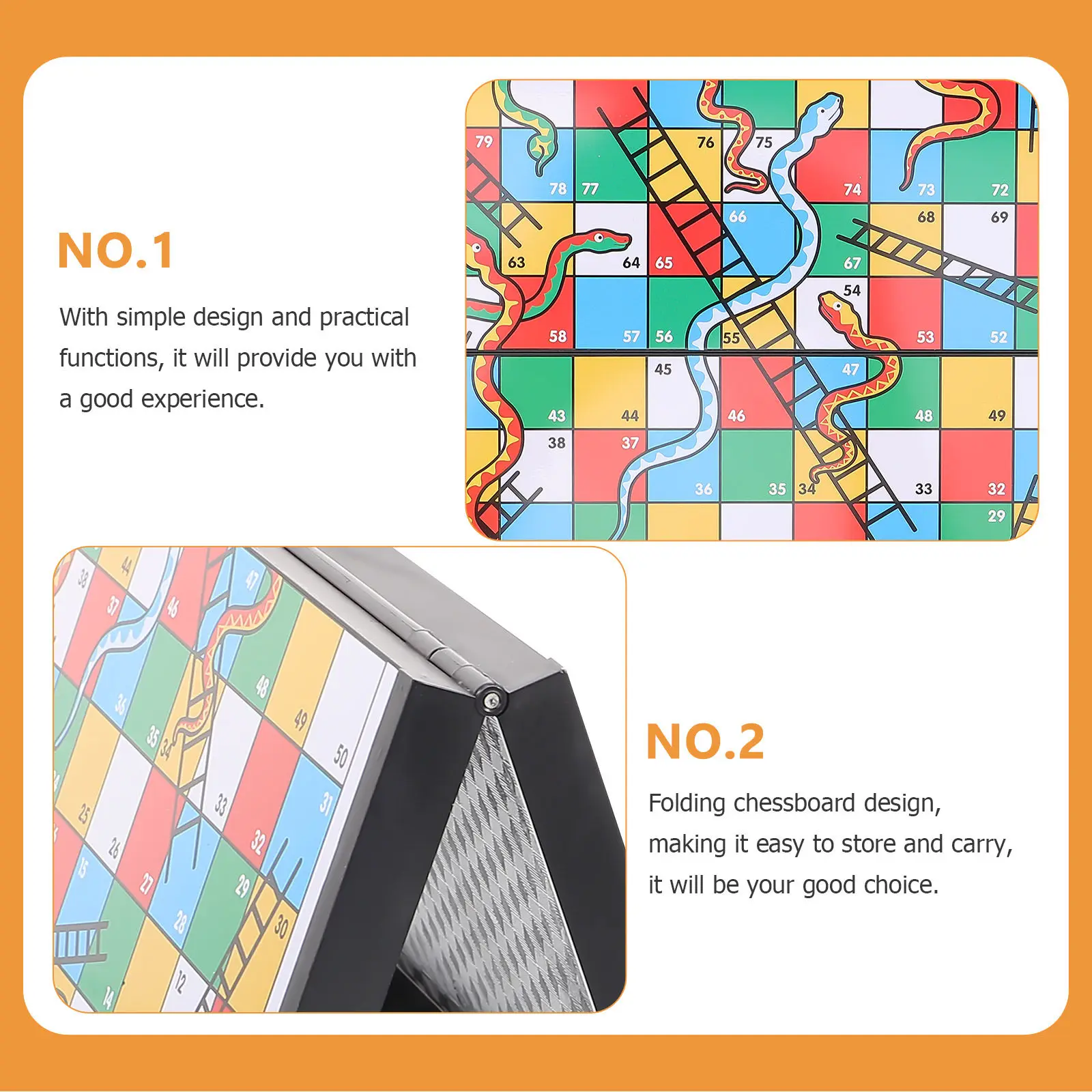 

1 Set Snakes Ladders Chessboard Folding Game Board For Family Indoor Games Plaything Board Game Educational