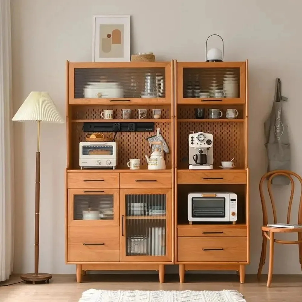 Edge cabinet, living room against the wall, high cabinet, integrated tea , microwave oven , simple kitchen