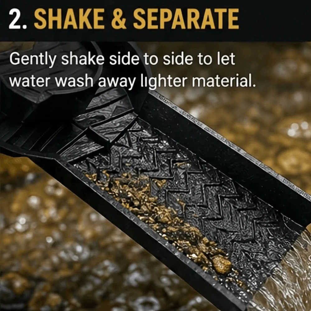 Portable and Efficient Golden Mining Sluice Box Lightweight Splash-Proof Sand Sifting Box Plastic Construction Portable Design
