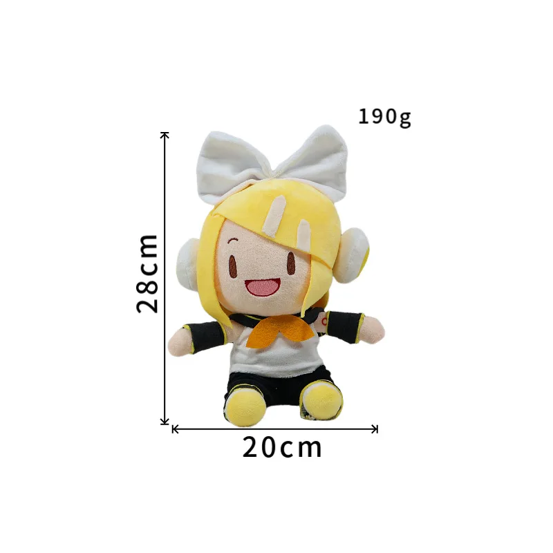 28CM Nowa Figurka Anime Hatsune Miku Kagamine Len Rin Kawaii Model Pluszowa Zabawka Lalka Ozdoba Prezent