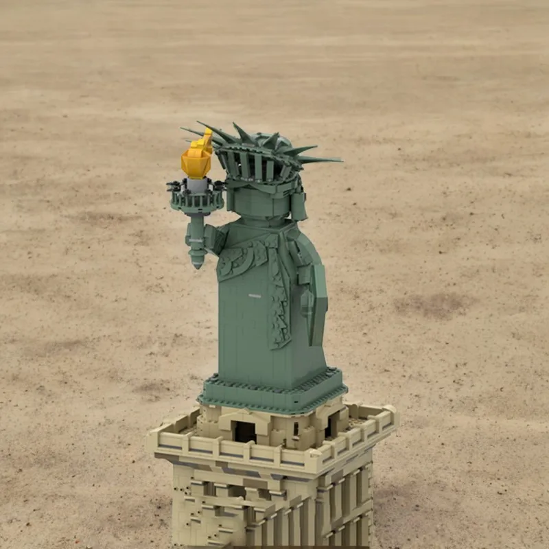 3848pcs MOC Icons Statue Liberty - Lady Liberty Up-Scaled Buildable Figure & Pedestal Tower Model Building Blocks Toy Brick Idea