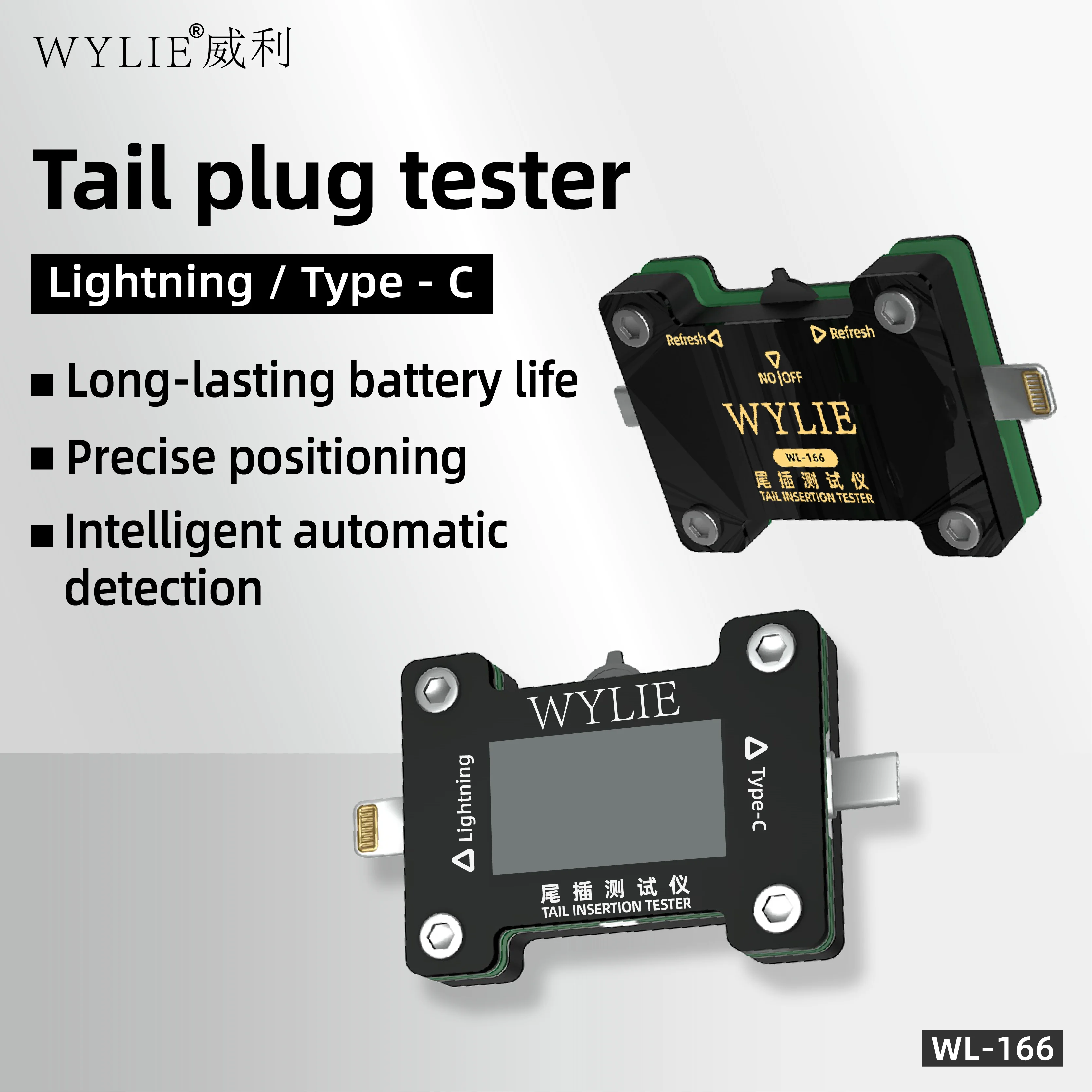 

WYLIE WL166 Tail Plug Analysis Tester Current Voltage Detection Type-C and Lightning Ports For Phone Test Detector