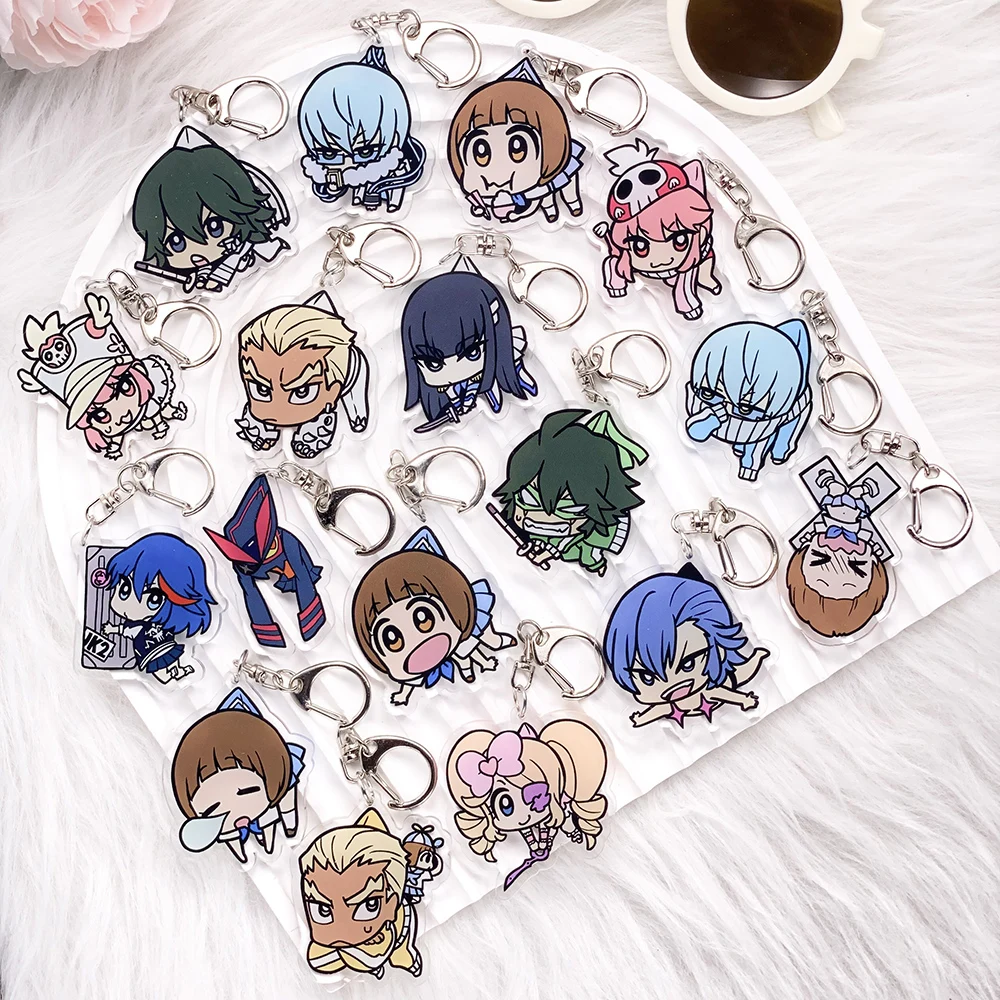 شخصيات أنيمي اقتل لا كيل الاكريليك سلسلة مفاتيح السيارة اكسسوارات حقيبة سحر الإبداعية على ظهره قلادة كيرينغ هدايا للأصدقاء
