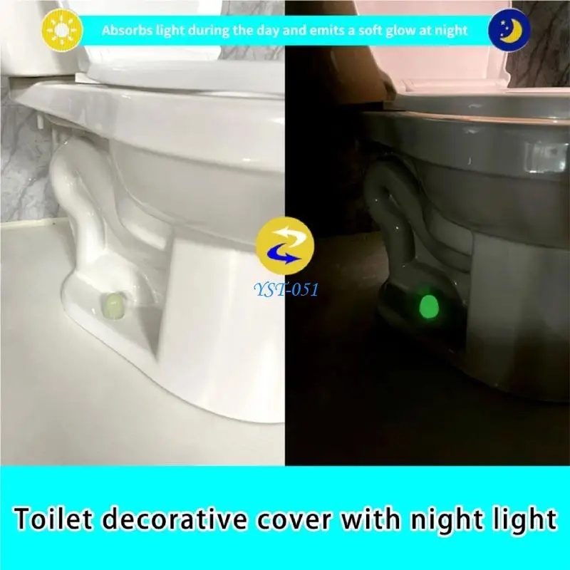 E15A Round Plastic Glowing Push-in Toilet Bolt Covers Decorative Screw Hiders