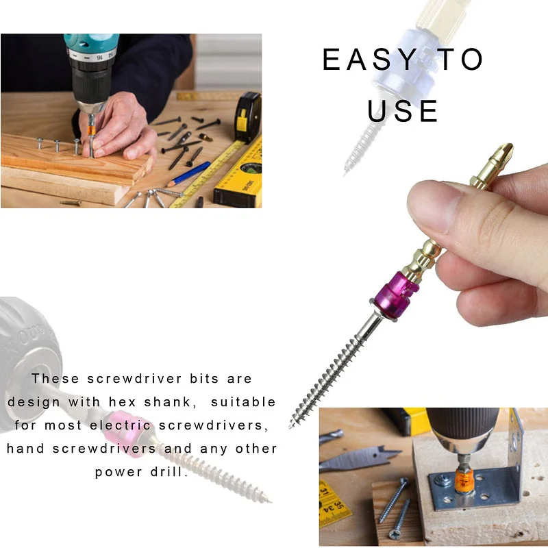 5pcs Phillips Screwdriver Screwdrivers Bit Set ph2 Screw Driver Bits Precision Impact Driver Magnetic Ring Anti Slip Electric