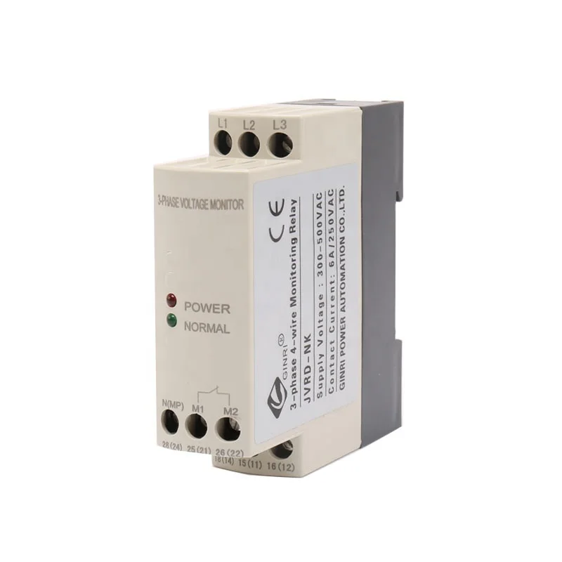 GINRI JVRD-NK 3 Phase 4 Wires Neutral Loss Sequence Voltage Monitoring Protective Relay