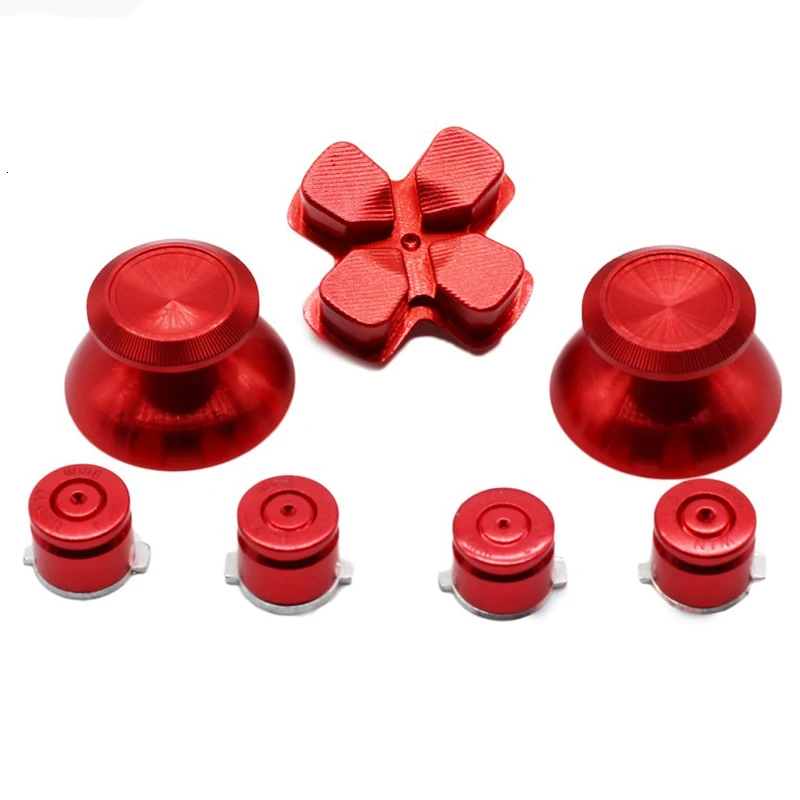 Gold Custom Metal Thumbsticks Analogue Controller Bullet Buttons Chrome D-pad for Sony PlayStation 4 (PS4)  Controller