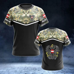 Austria Emblem Camouflage Custom Unisex T-shirts Oversize Short Sleeve Tops Summer Sportswear Casual Tees For Men Women And Kids