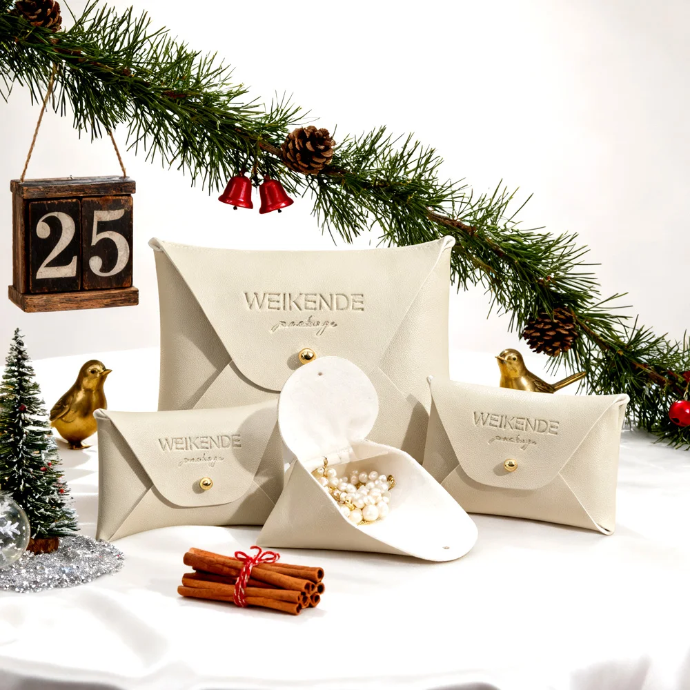 

100 шт., кремовая кожаная сумка для упаковки ювелирных изделий, маленькая поздравительная открытка, ожерелье, браслет, подарочная упаковка, коробки, дорожный органайзер, сумки