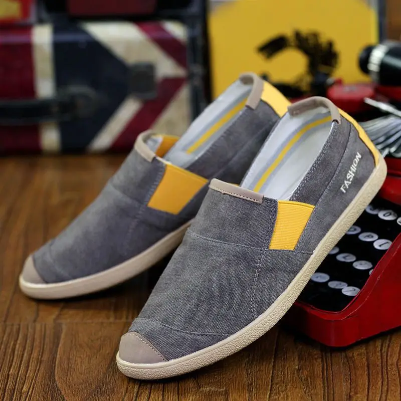 Men Casual Shoes Summer Breathable Couple Mens Trainers Slip-on Linen Loafers Men