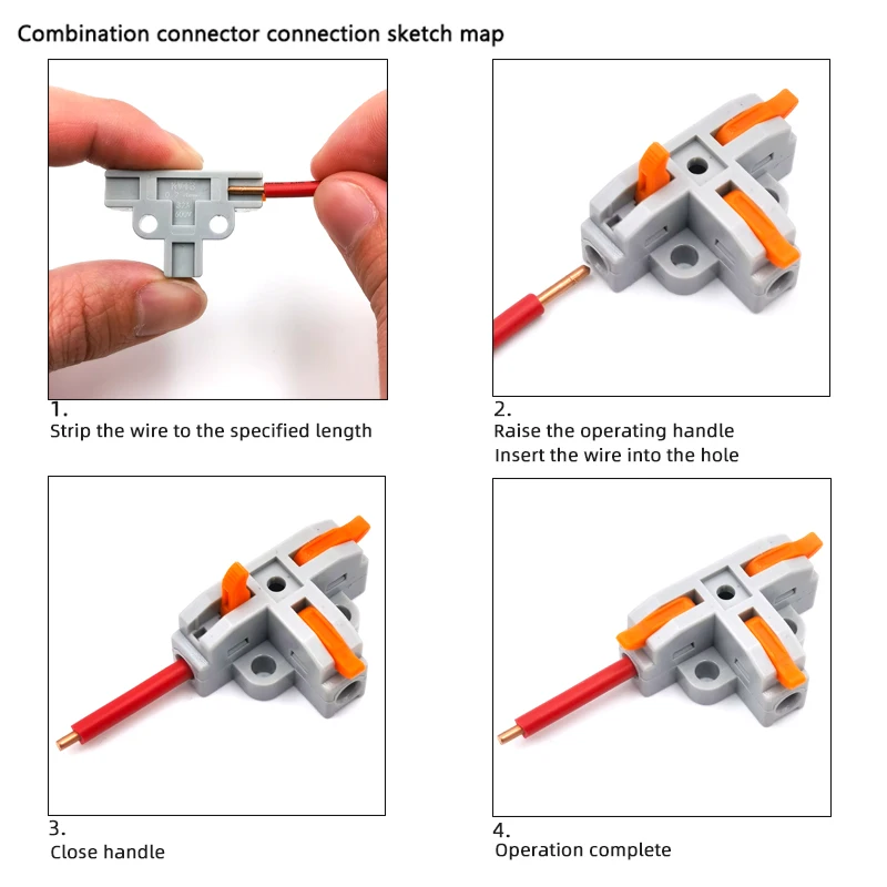 Wire Connector Terminal T-type Distributor Fast Distribution Terminal Transparent Copper Clip Household Main Distributor