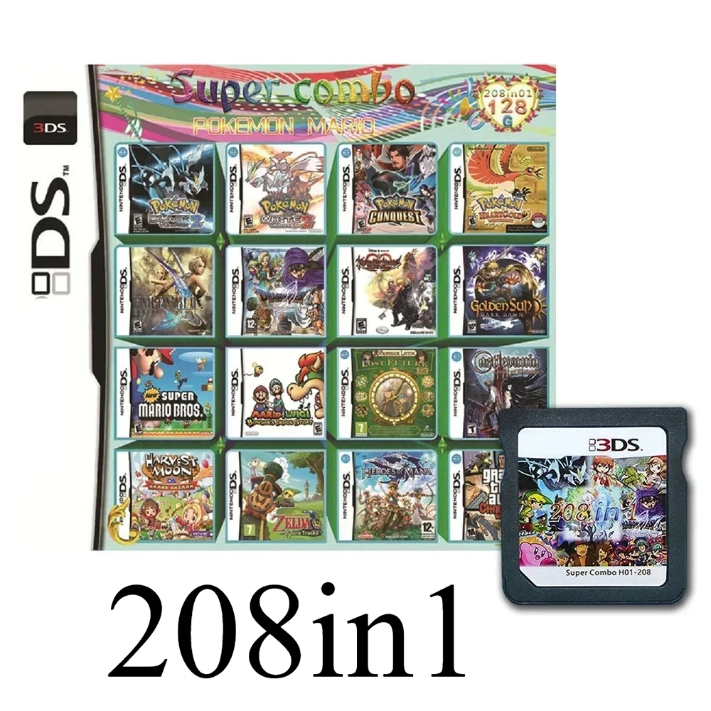 populaire VS 4300 in 1 compilatie Pokemon GameCards DS NDS 3DS 3DS NDSL Game Cartridge Card Video Game Handheld Player (R4 Card)