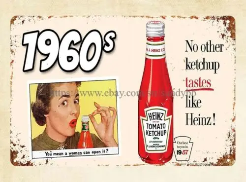 1 pcs,kitchen decor 1960s Ketchup Vintage Advertising metal tin sign