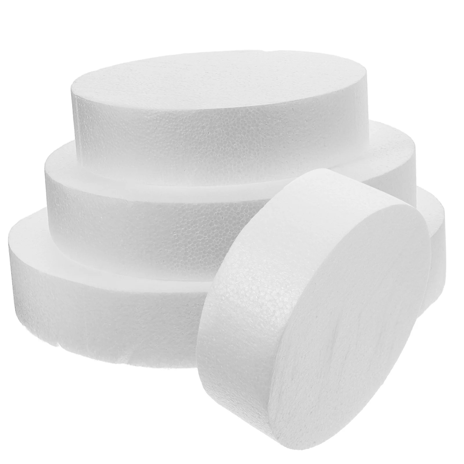 4 Pcs Foam Cake Dummies Cakes Practice Prop Icing White DIY Craft Cupcake Stand