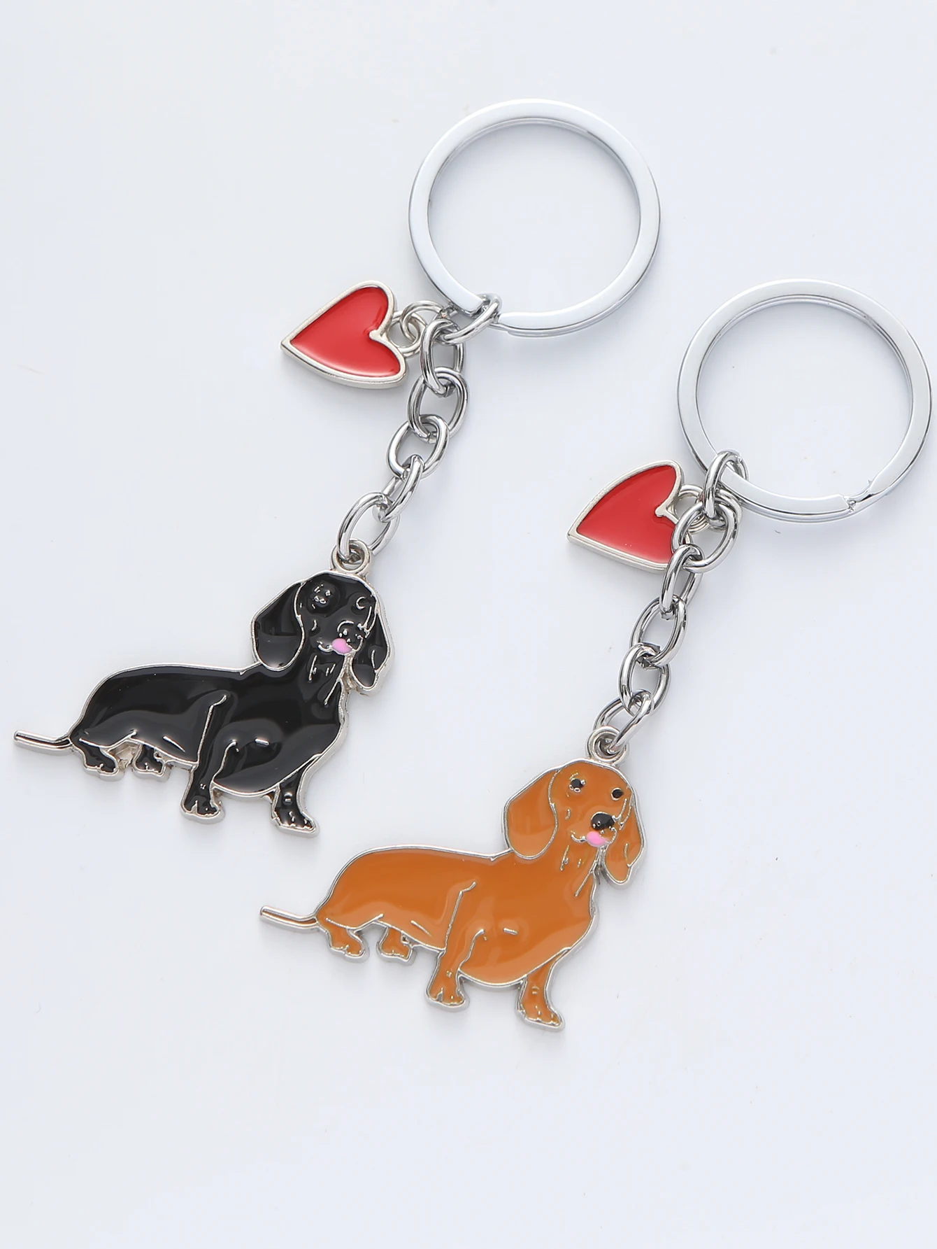 1PCS New Hot Dog Sausage Key Ring Dachshund Enamel Key Chain Women Key DIY  Jewelry Gift for boyfriend