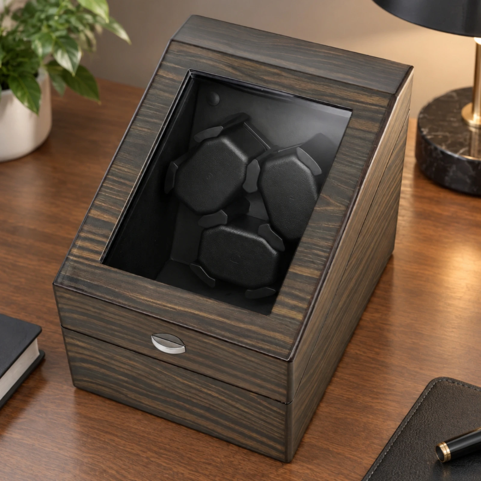 Watch Winder with Storage Drawer Quiet Automatic Watch Winder Box Anti-Slip for Bedroom, Dressing Area