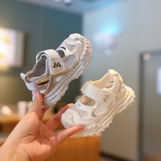 Summer Children Mesh Clunky Sneakers Boys Girls Breathable Hollow Casual Shoes Kids Cool Beach Shoes - view 6