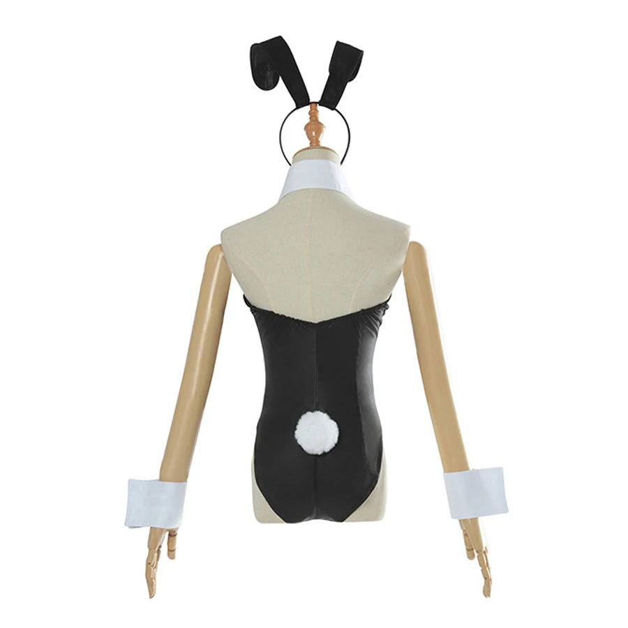 Sexy Bunny Girl Cosplay Bodysuit Sakurajima Mai Bunny Meisje Senpai Cosplay Kostuum Jumpsuit Faux Leather Vrouw Konijn Kostuums