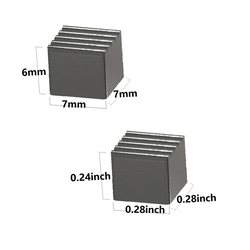 Graphite Heat sink,7x7x6mm Radiator, Applied for Passive Cooling Fin of Stepper Drive, MOSFET, VRM GPU, Vram, IC Chips etc.