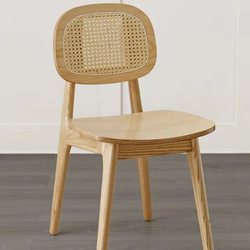 Japanese style  , vintage backrest, solid wood, rattan dining  , casual Kaman  , Chandigarh chair, milk tea shop