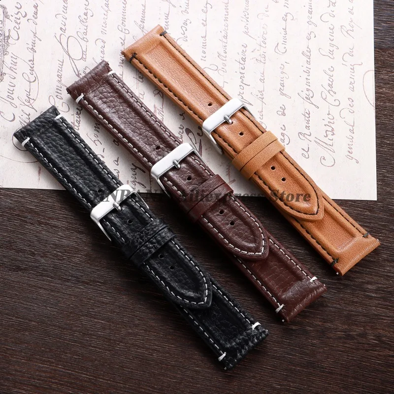 20 مللي متر 22 مللي متر جلد العجل حزام (استيك) ساعة الإفراج السريع الرجعية الأشرطة ل سايكو الأعمال أساور النساء الرجال استبدال لينة معصمه