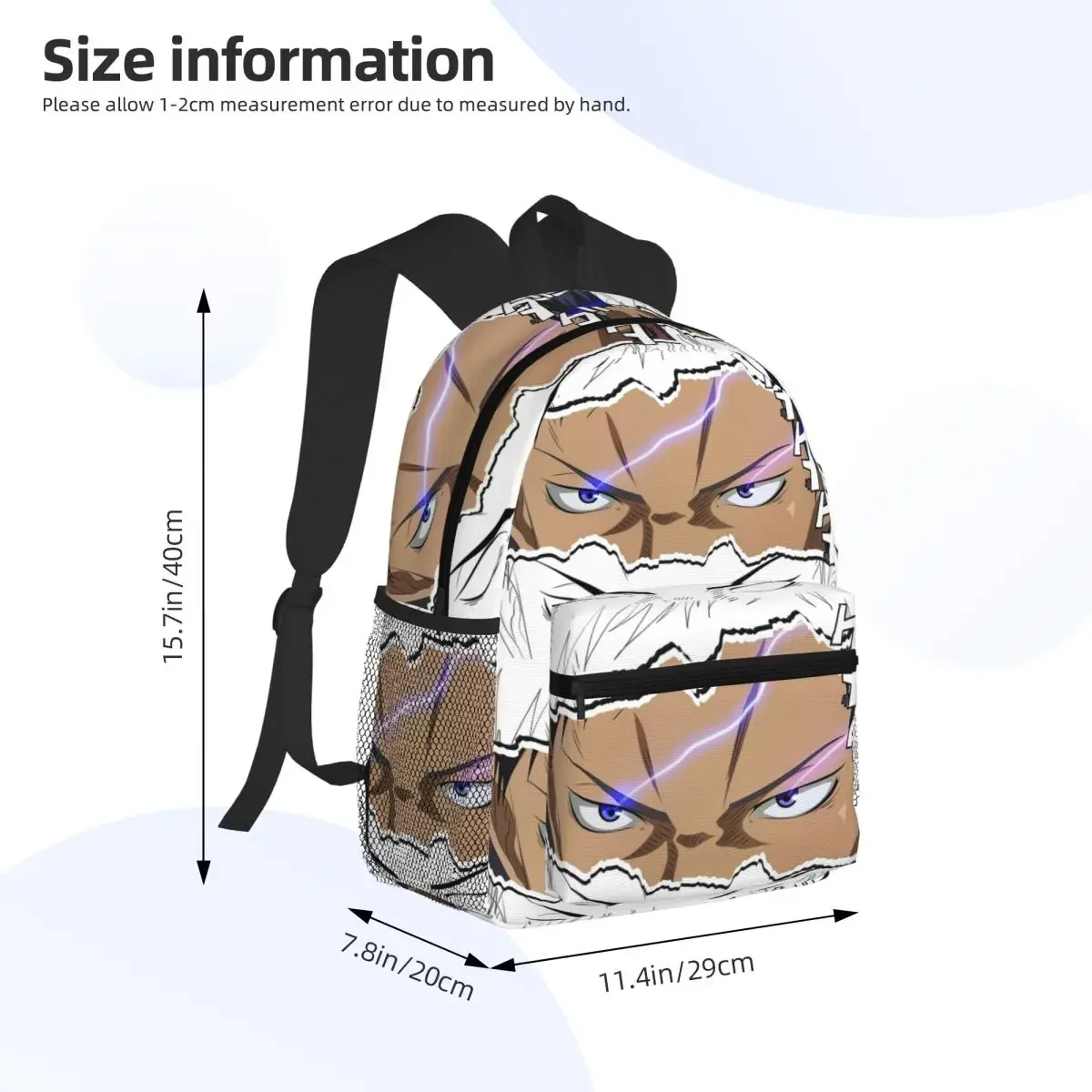 حقيبة ظهر Zone Anime Eyes Scratch Daypack ذات سعة كبيرة للأولاد والبنات حقيبة كتب مدرسية حقائب كتف للرجال والنساء
