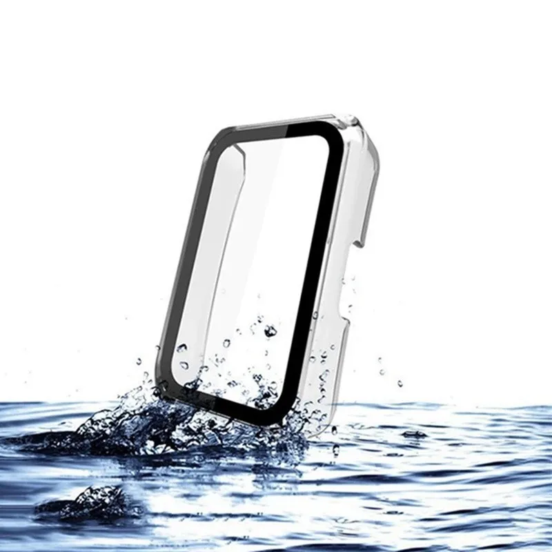 حافظة صلبة رفيعة للغاية من البولي كربونات غطاء حماية للشاشة من الزجاج المقسى لهاتف هواوي باند 7 6 برو NFC Honor Band 6