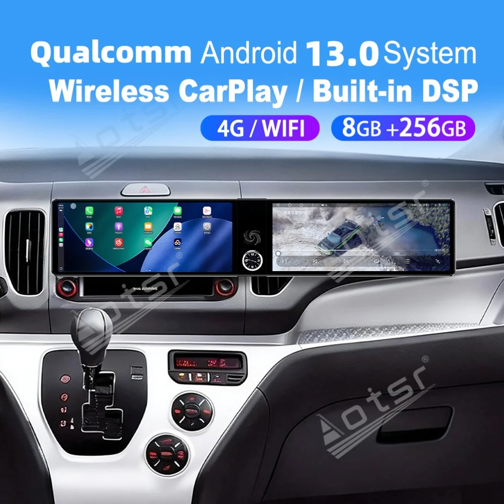 

Двойной 12,3-дюймовый экран Qualcomm Carplay Android, автомобильная мультимедийная система для Kia Ray 2011~2017, GPS-навигация, автомобильное радио, головное устройство