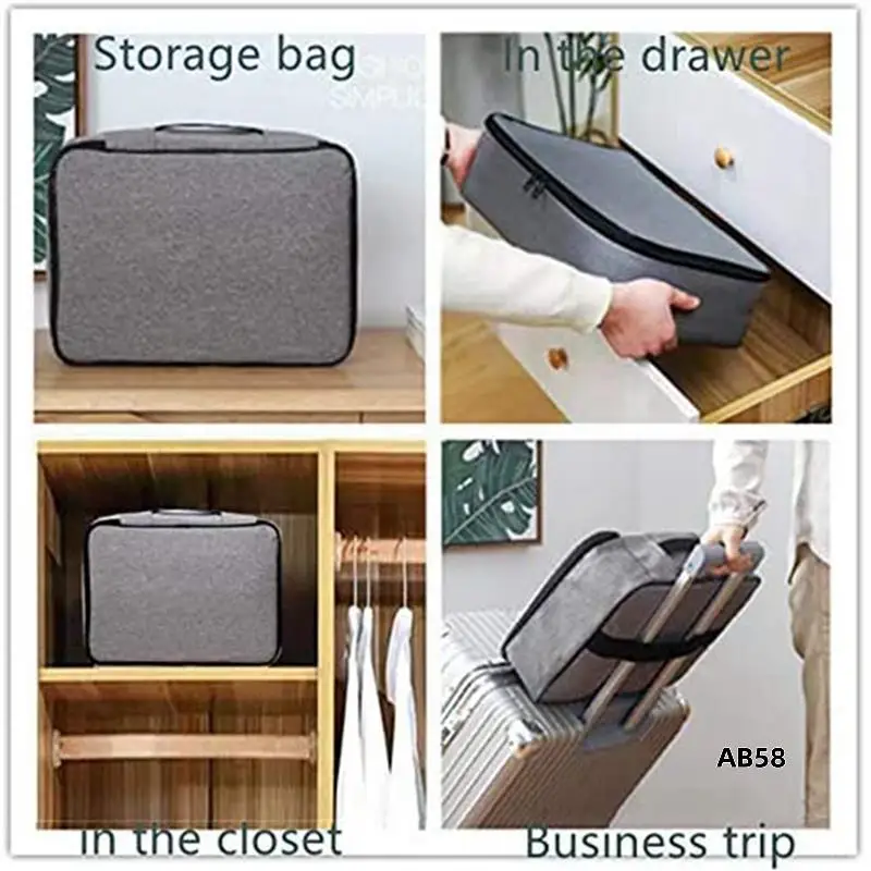 

5X Important File Pocket Holder,Document Organizer Box,Oxford Waterproof Document Storage Bag With Safe Code Lock(Black)