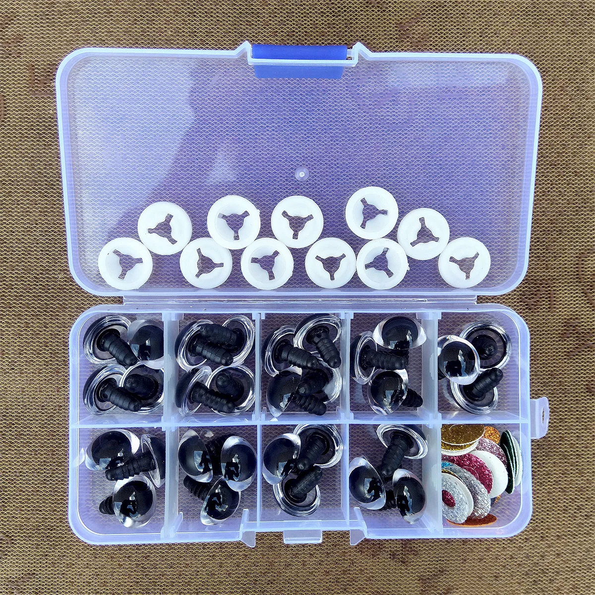 30 stücke 3d Glitter Kunststoff Sicherheit Augen Für Häkeln Spielzeug Amigurumi Handwerk Gefüllte Plüsch Spielzeug Tiere Puppen Machen 10/12/14/16mm – Detail 4