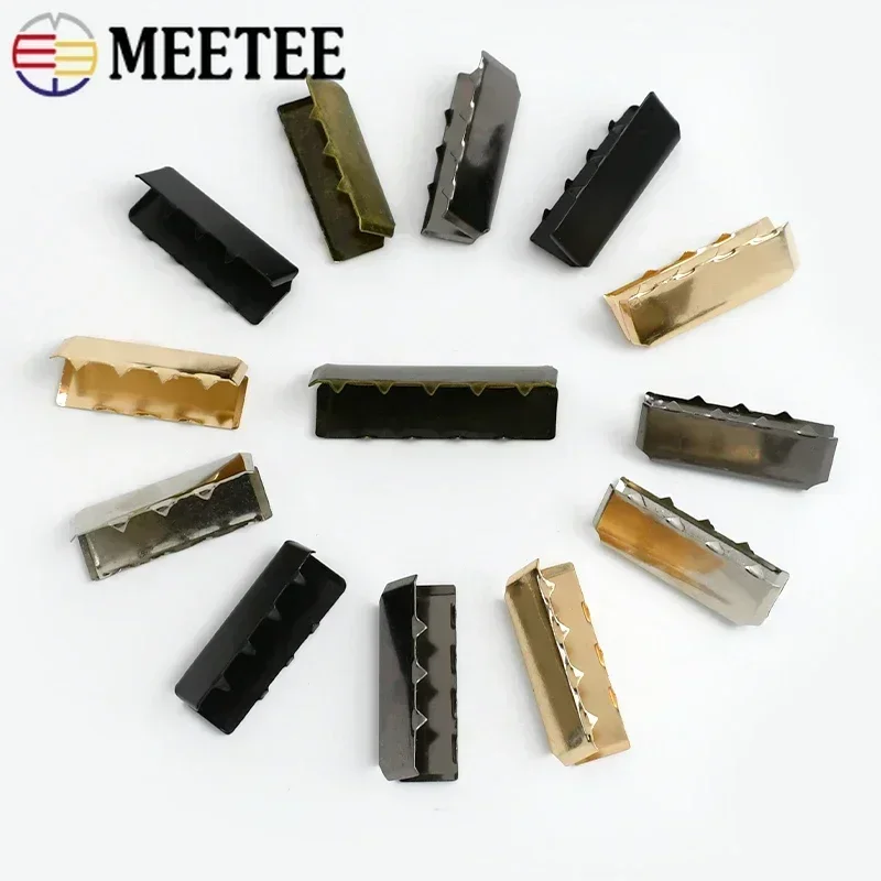 

10/30Pcs Meetee Metal Clip Buckles Bag Strap End Stopper Clips Waistband Belt Lock Zipper Tail Buckle Sewing Accessories