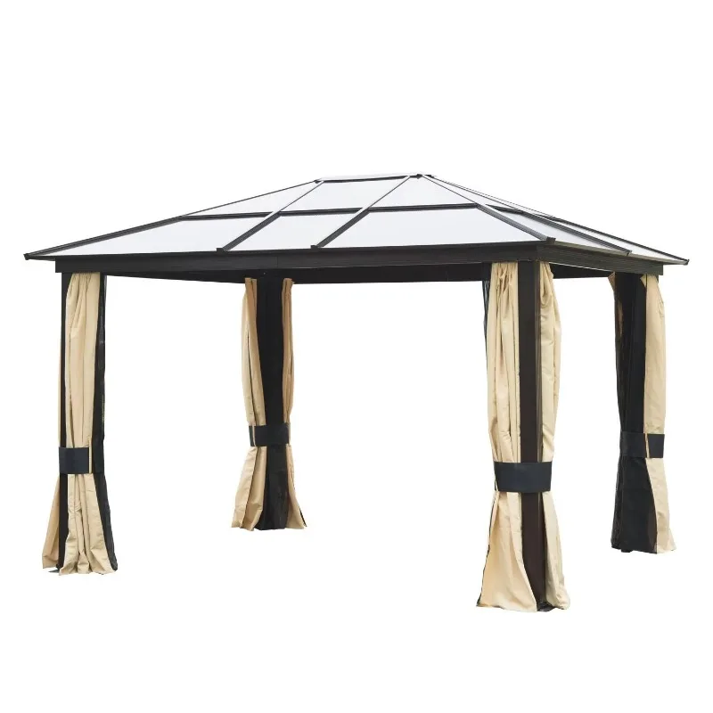 Custom-made Chinese-style Outdoor Pavilions for All Seasons Made of Aluminum Alloy Suitable for Gardens  Terraces and Courtyards
