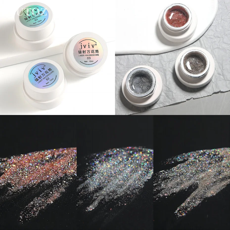 Laser Kaleidoscope Nail Art Holographic Nail Polish Reflective Glitter UV LED Varnishes Painting Gel Manicure Supplies LEWH-01