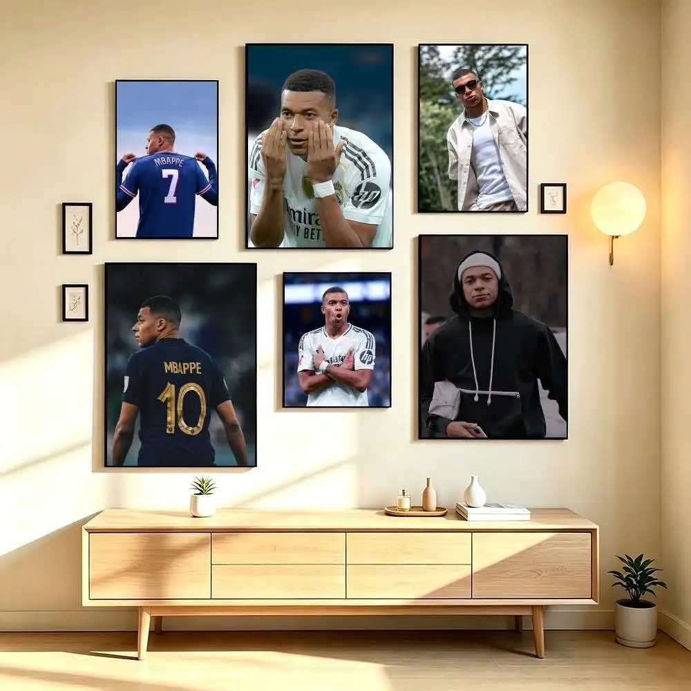 K-Kylian Mbappe  Football Supersta Poster High Quality Dorm Living Room Aesthetic Wall Decoration Painting Stickers Gift