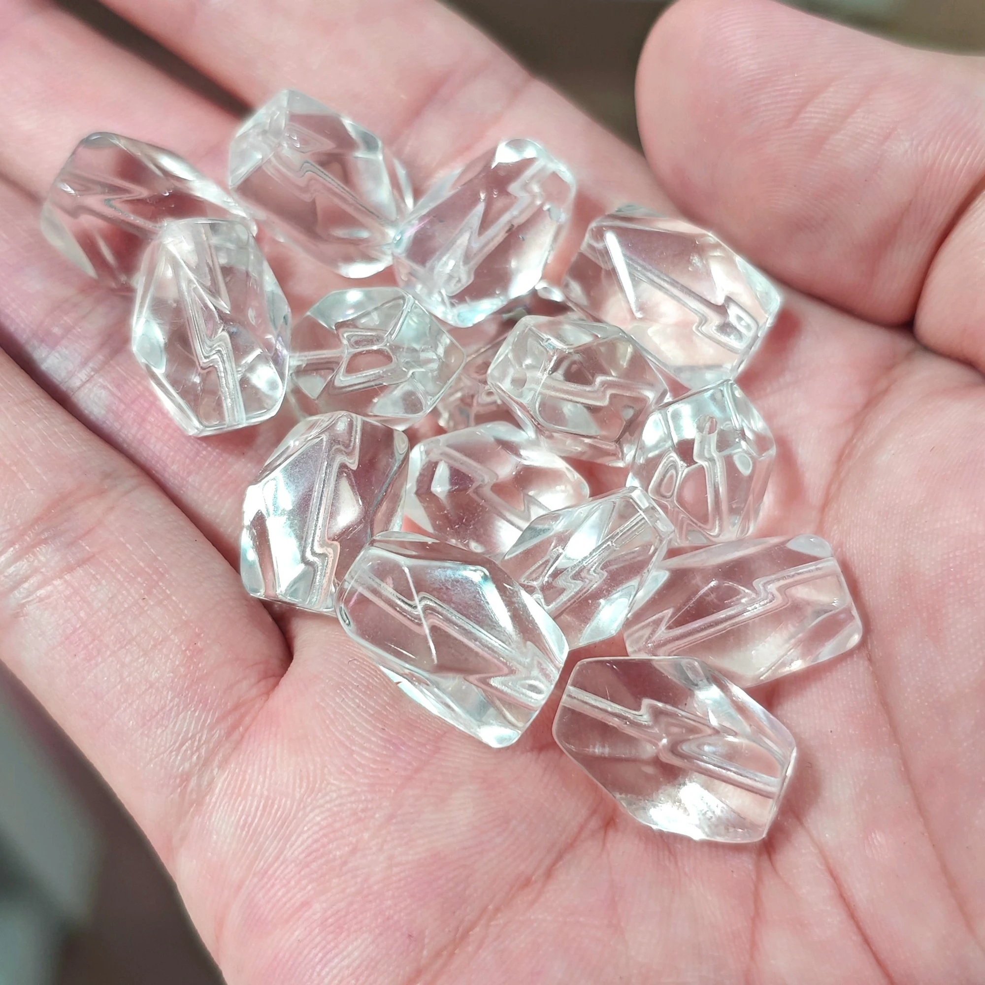 Natural Clear Quartz Faceted Nugget Loose Beads Gemstone Diamond Cut Crystal Spacers Strand for DIY Jewelry Making Supplies