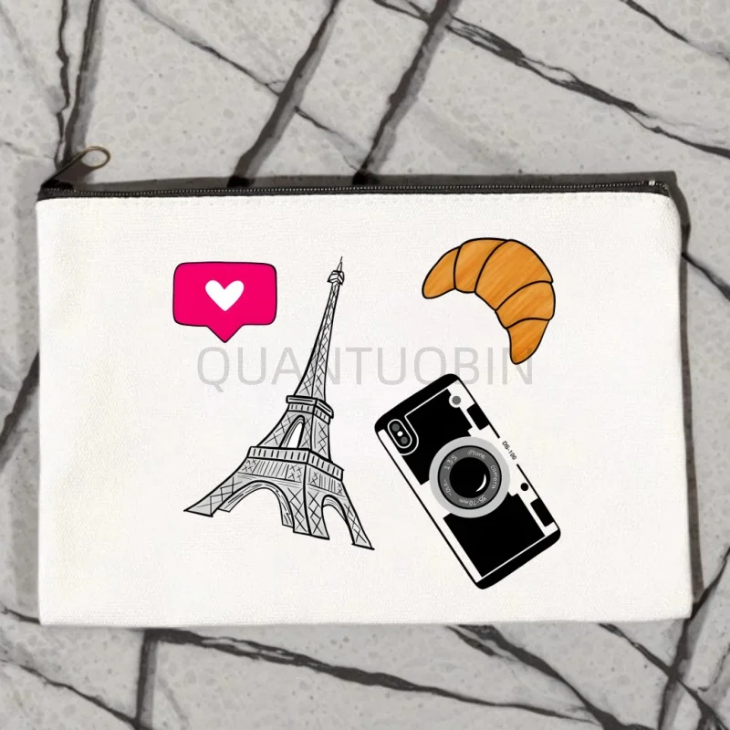 Emily In Paris Creative Canvas Makeup Bag Pocket Lipstick Wash Bag for Wedding Travel Lipstick Bags Storage Organizer