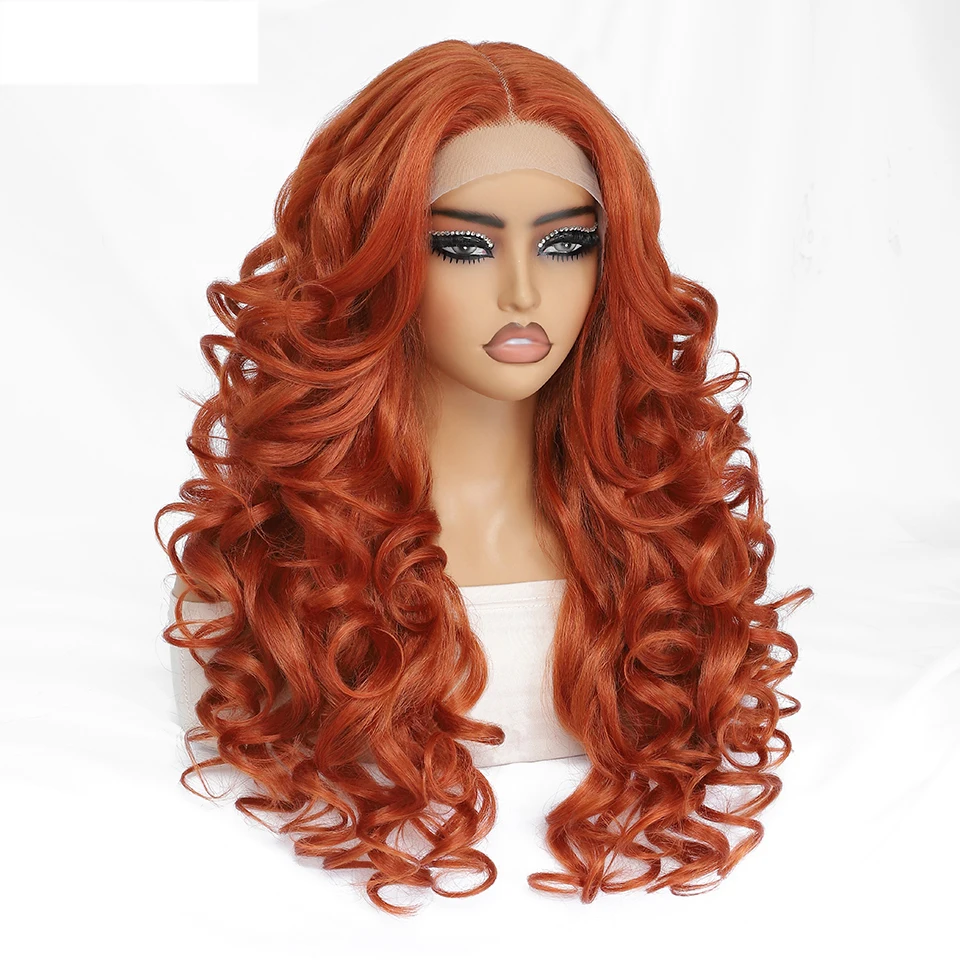 24 Inch Synthetic Lace Front Wigs For Afro Women Curly Afro Lace Front Wigs for Black Women High Temperature Fiber Wigs