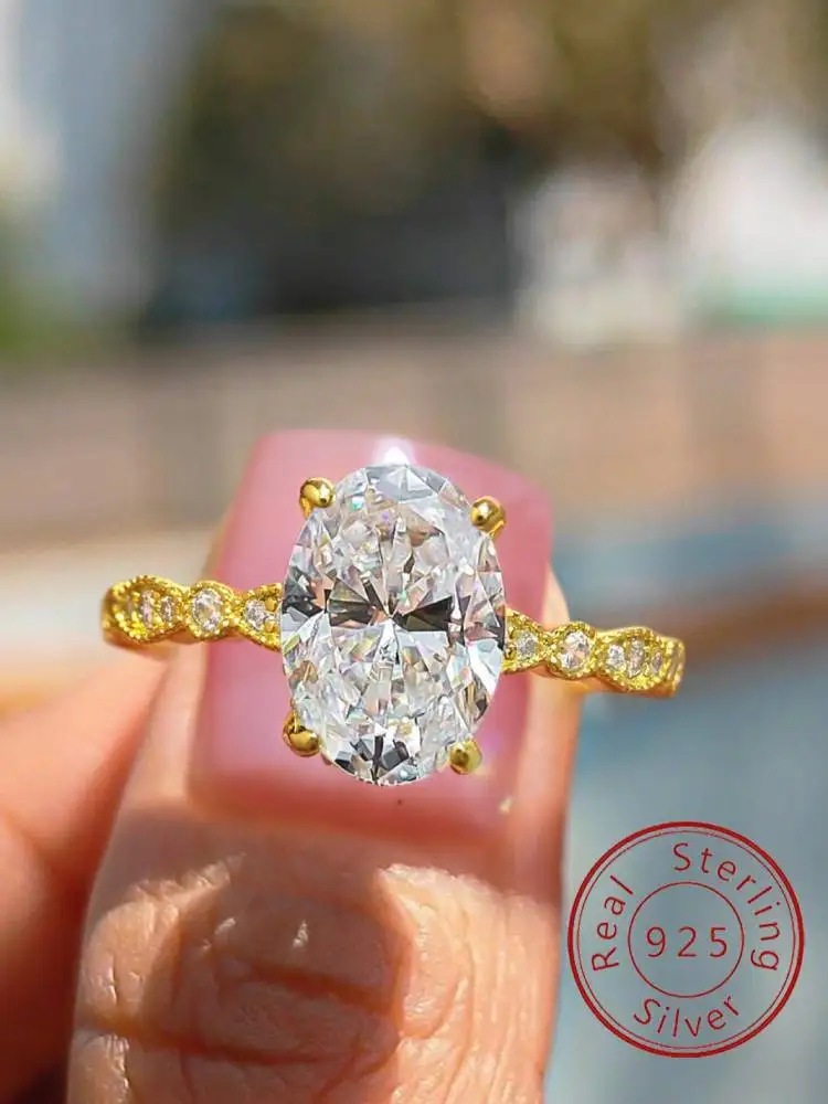 925 Sterling Silver Simplicity Classic Oval Marquise Ring For Women Engagement Wedding Luxury High Quality Fine Jewelry