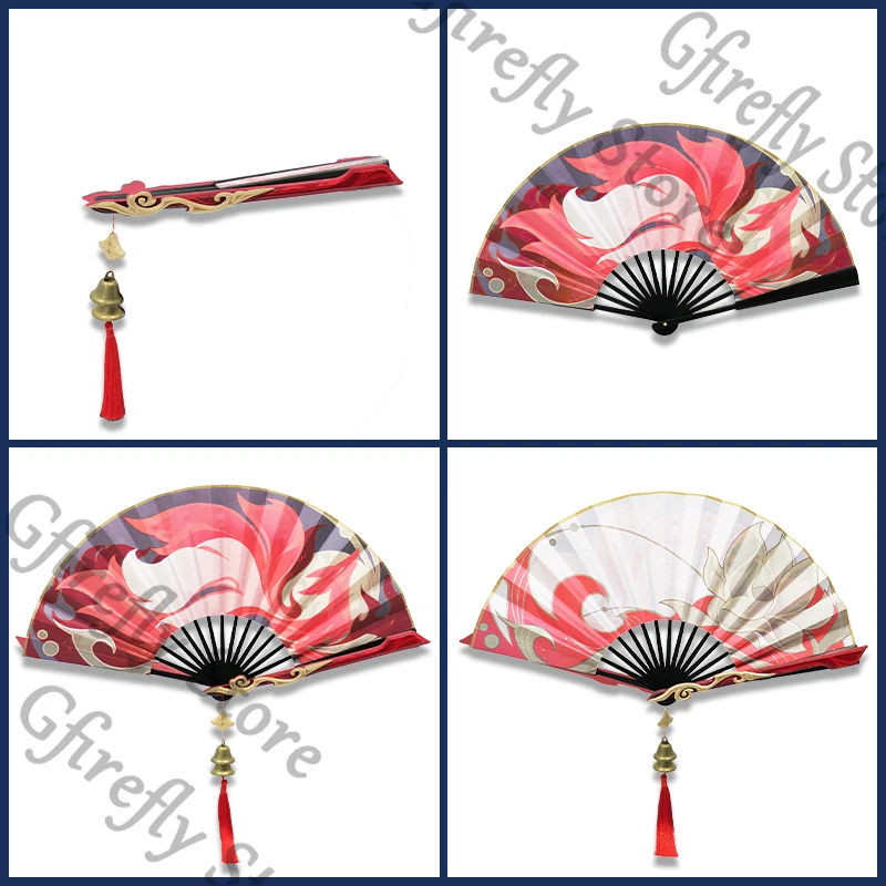 

Honkai: Star Rail Tingyun Anime Colleagues Folding Fan Ambitus Summer Portable Cosplay Prop Weapon Fugue Decorate Gift