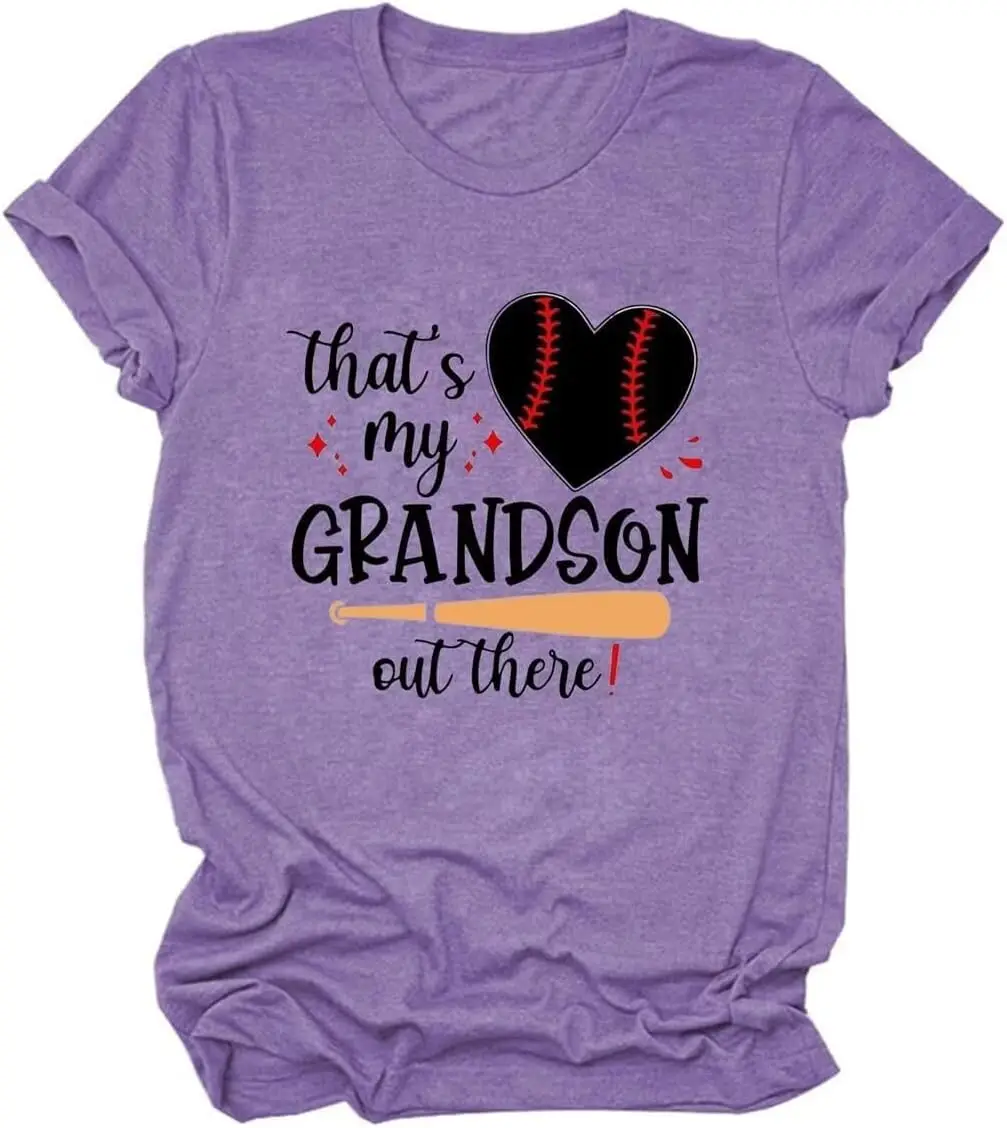 

Baseball Grandma Shirt Funny Grandma Gift T-Shirt Summer Casual Sports Tops